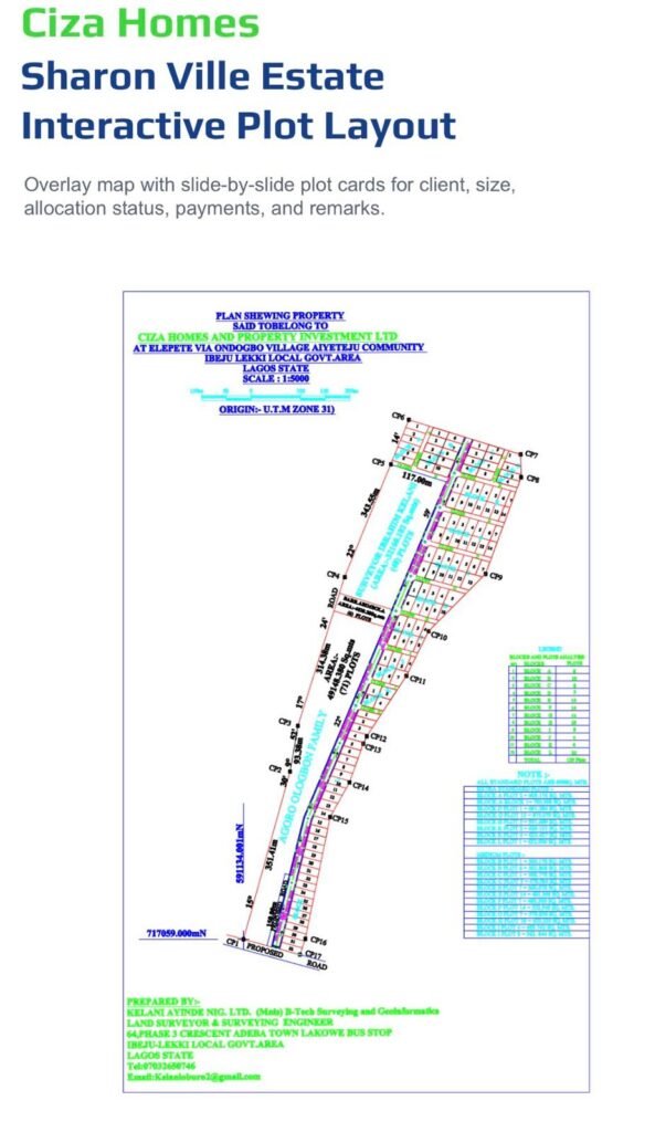 sharon ville estate layout plan